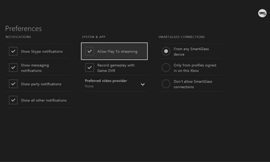 stream video to Xbox one