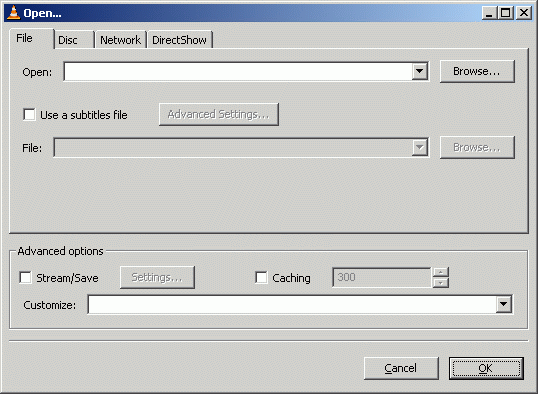 VLC open file